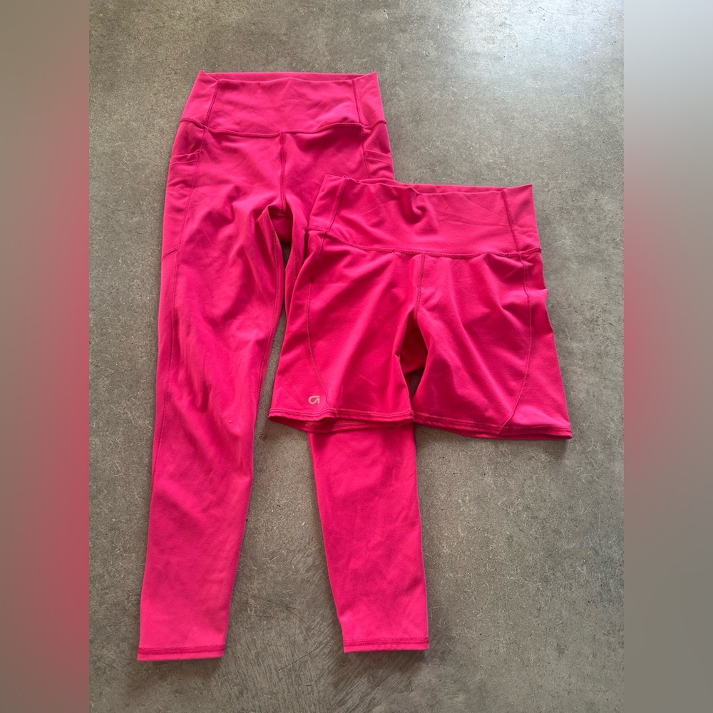 GAP Women's Pink Leggings and biker shorts bundle